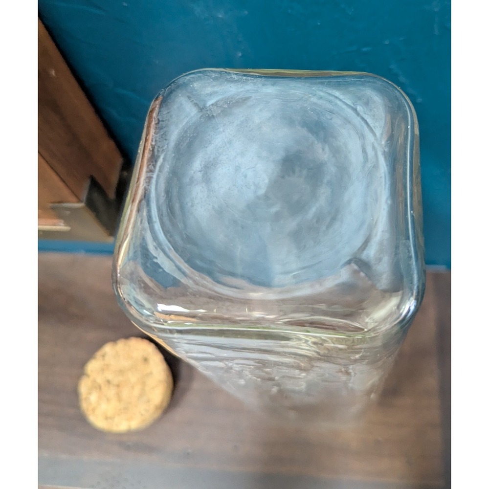 Vintage 70s Hammered Glass Storage/Apothecary Jar W/ Original Cork Stopper 13.5" - Picture 4 of 11